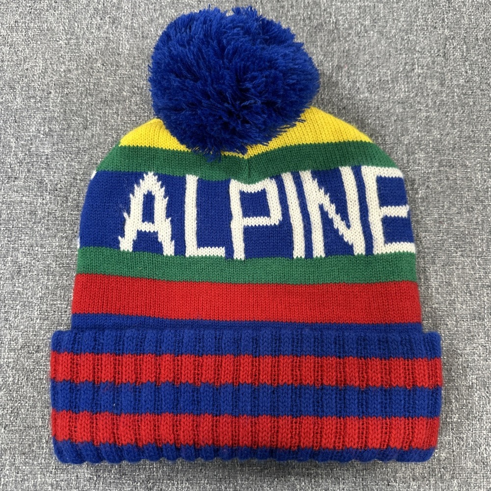 Polo Ralph Lauren Alpine Ski Pom Beanie Hat Wool Blend‎ Winter Cap Style NWOT